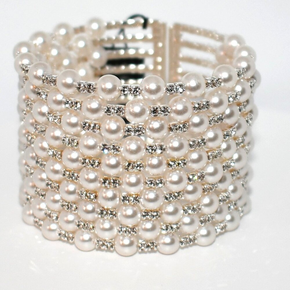 Cezanne Silver Cuff Pearl & CZ Bracelet #45762BRCRPSD NWT Details: Cuff Bracel
